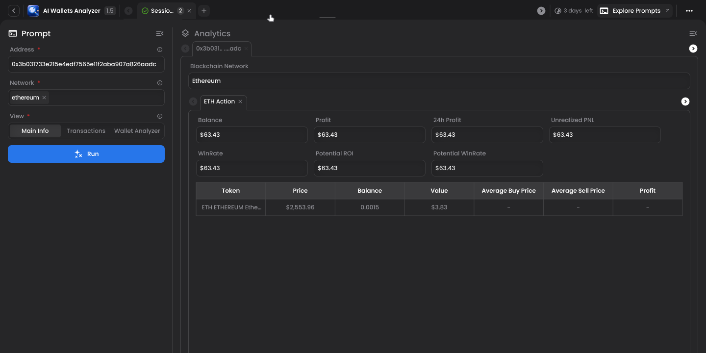 AI Wallet Analytics